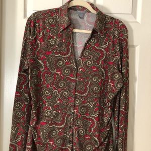 Ann Taylor Button-Down paisley blouse, XL